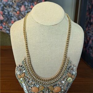 Stella & Dot Gold and Cream Statement Necklace